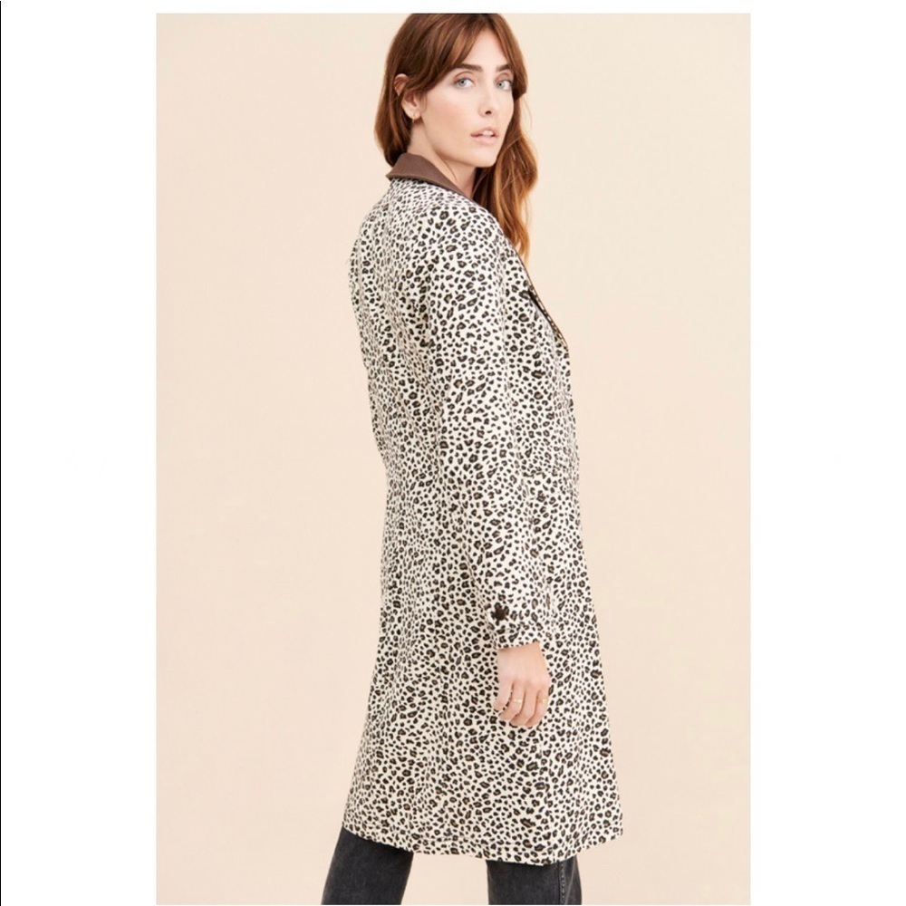 Moon River Leopard Print Window Shopping Jacket Coat - Picture 3 of 14